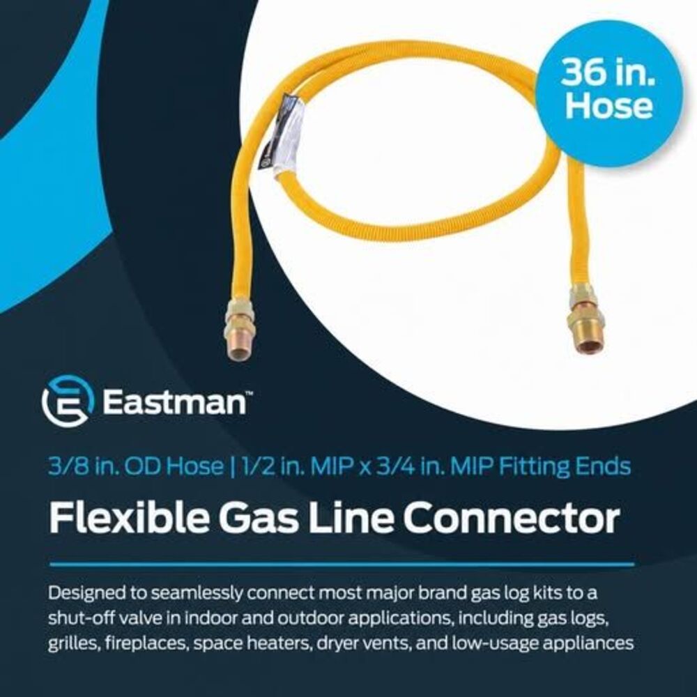 Eastman 36” x 3/8” Gas Line Connector Kit – Natural Gas / Propane – Brand New